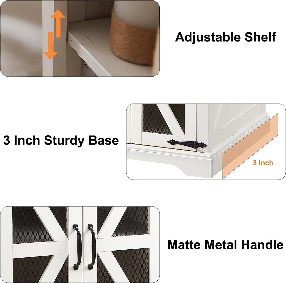 White Farmhouse End Table with Charging Station J999665
