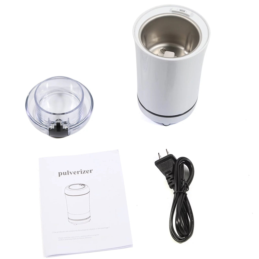 White Electric Coffee Grinder with Stainless Steel Bowl L962