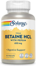 Vegan Betaine HCL with Pepsin Digestive Enzymes 90 VegCaps U9437