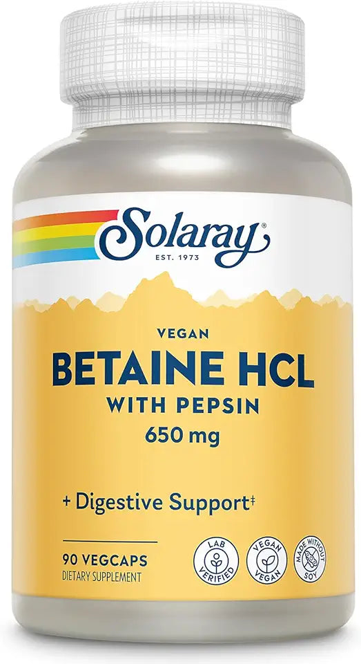 Vegan Betaine HCL with Pepsin Digestive Enzymes 90 VegCaps U9437