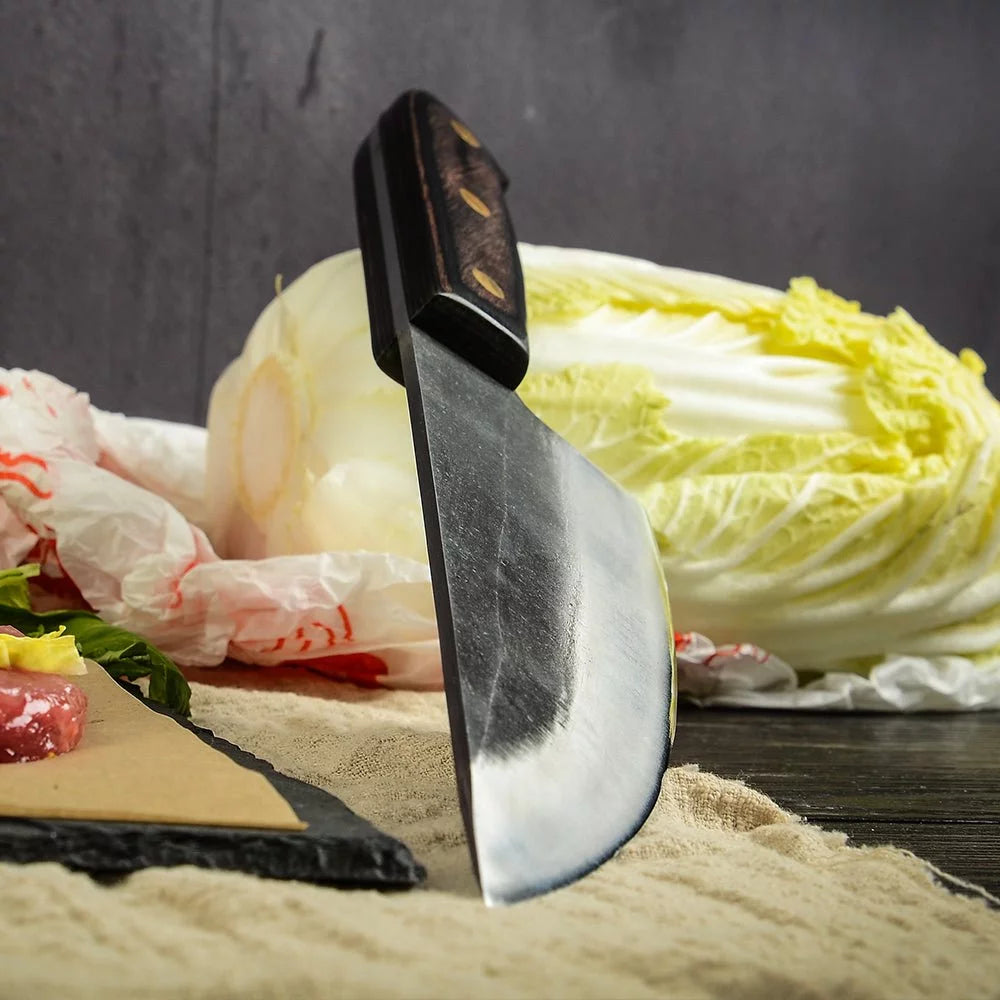 Hand Forged Butcher Knife with Leather Sheath Y773123
