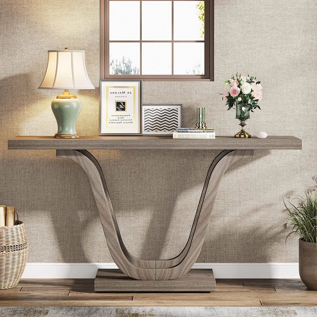 55-inch Grey Wood Rustic Console Table S7377