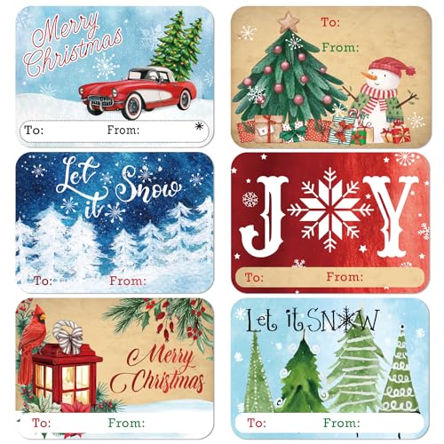 80 Count Large Foil Christmas Gift Tag Stickers C867593