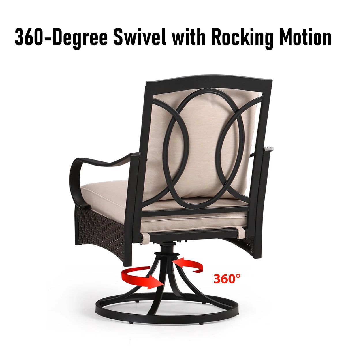 5-Piece Wicker Patio Conversation Set with Fire Pit Table F9959