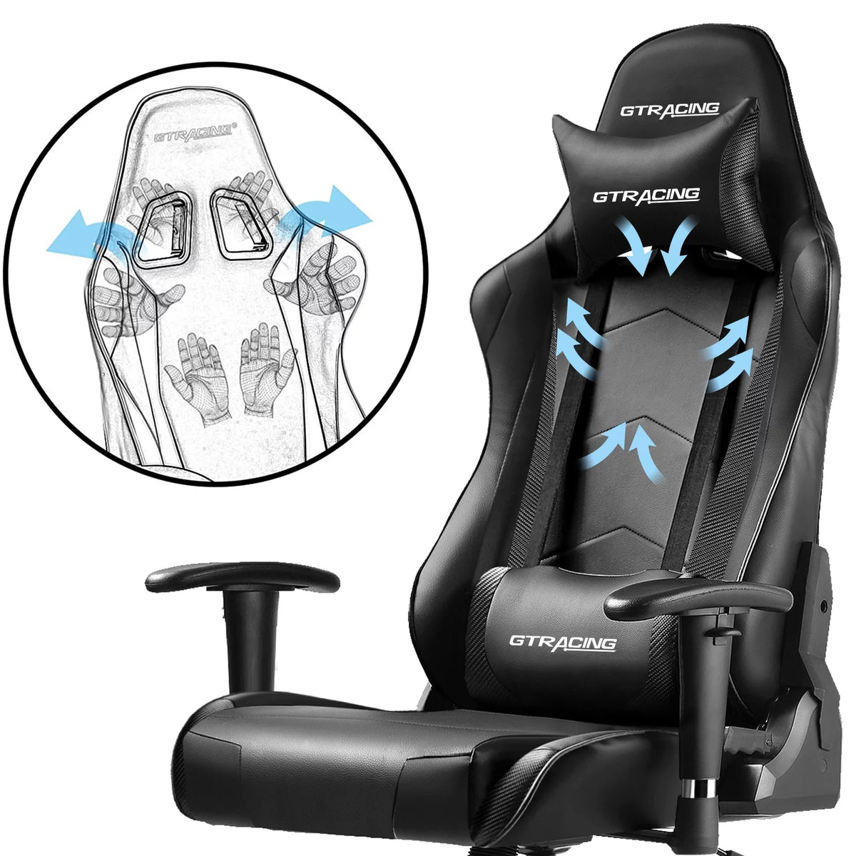 Black Ergonomic High Back Reclining Gaming Chair Q30189
