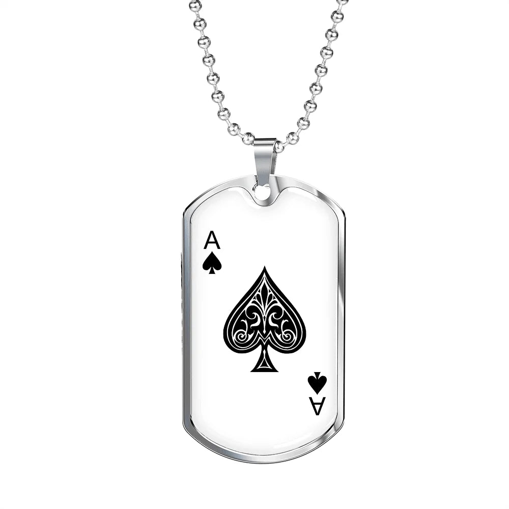 Stainless Steel or 18k Gold Dog Tag Necklace X4660