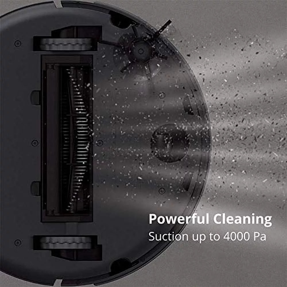 Black Robot Vacuum Cleaner, 3000Pa Suction, 90-Minute Runtime H2062