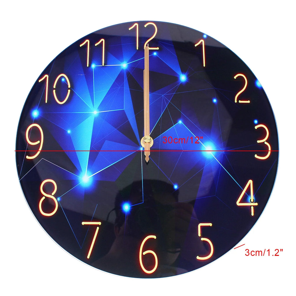 Blue Round Silent Wall Clock W190341
