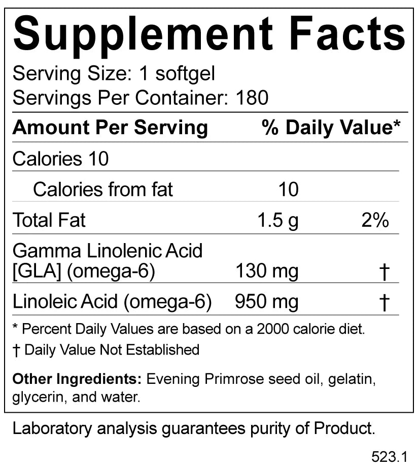 Evening Primrose Oil 1300 mg 180 caps I8679