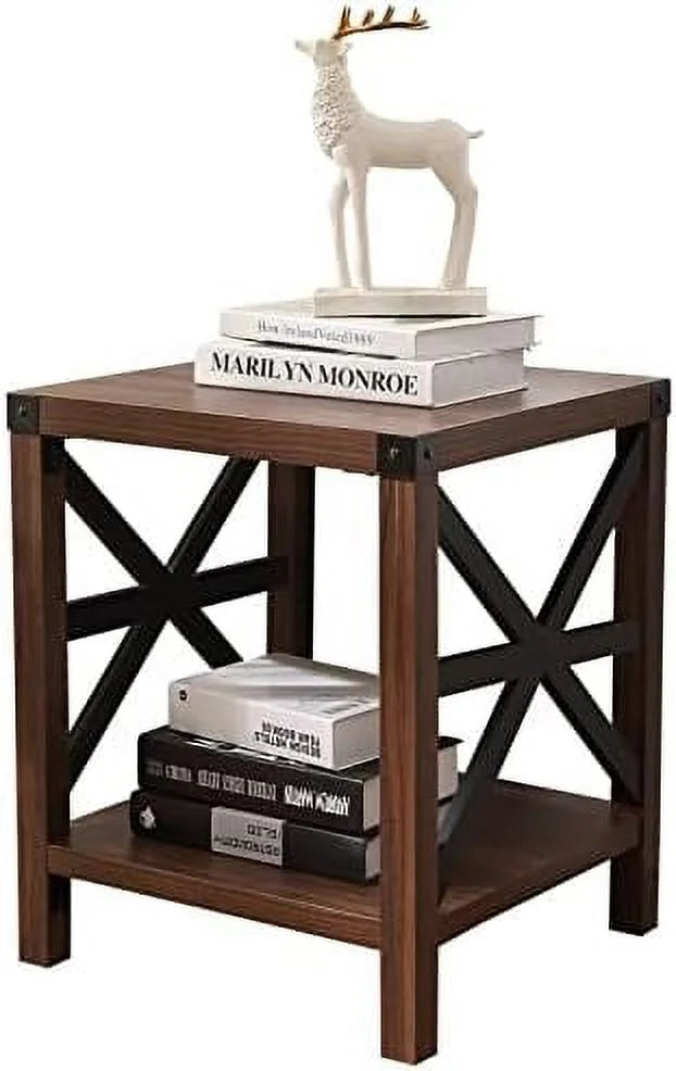 Rustic Wood End Table D985