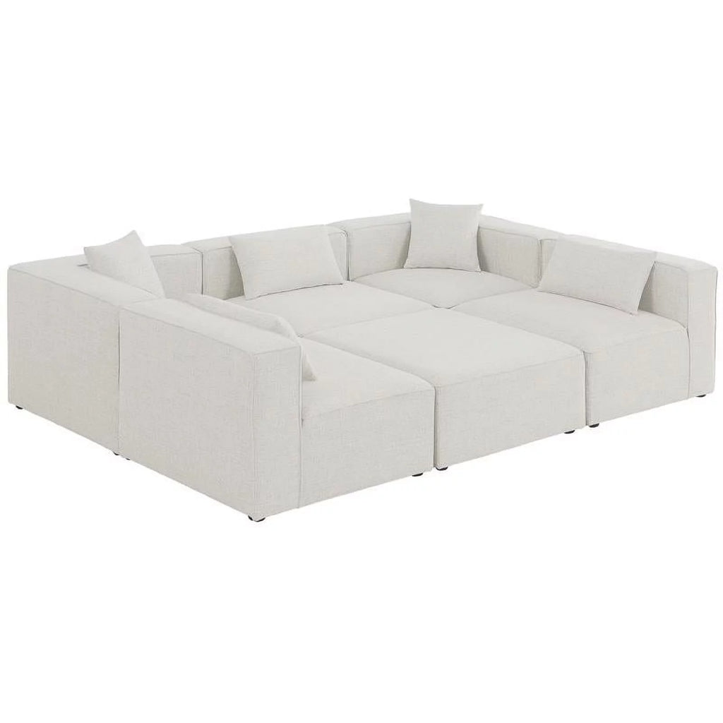 Cream Linen Modular Sectional E819969