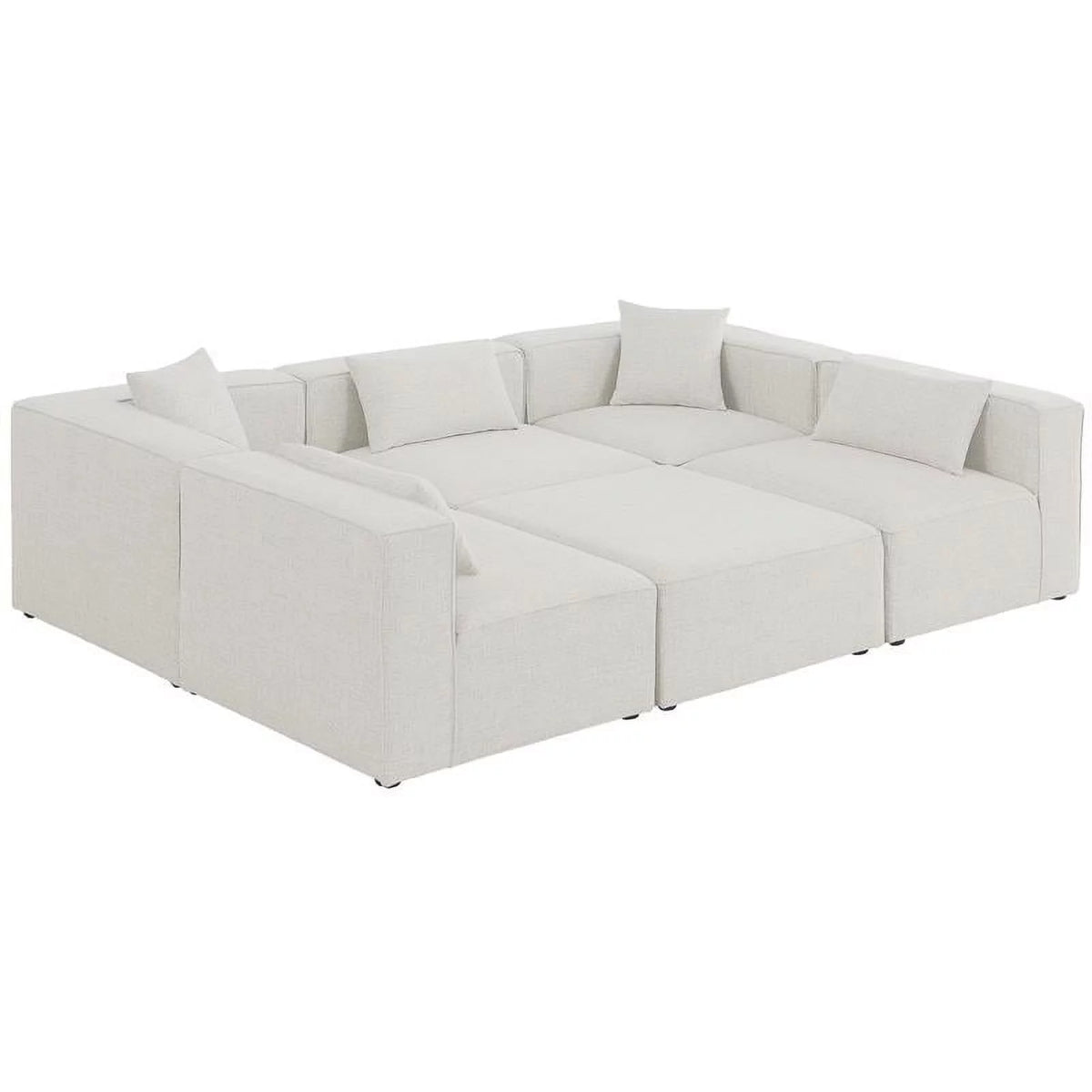 Cream Linen Modular Sectional E819969