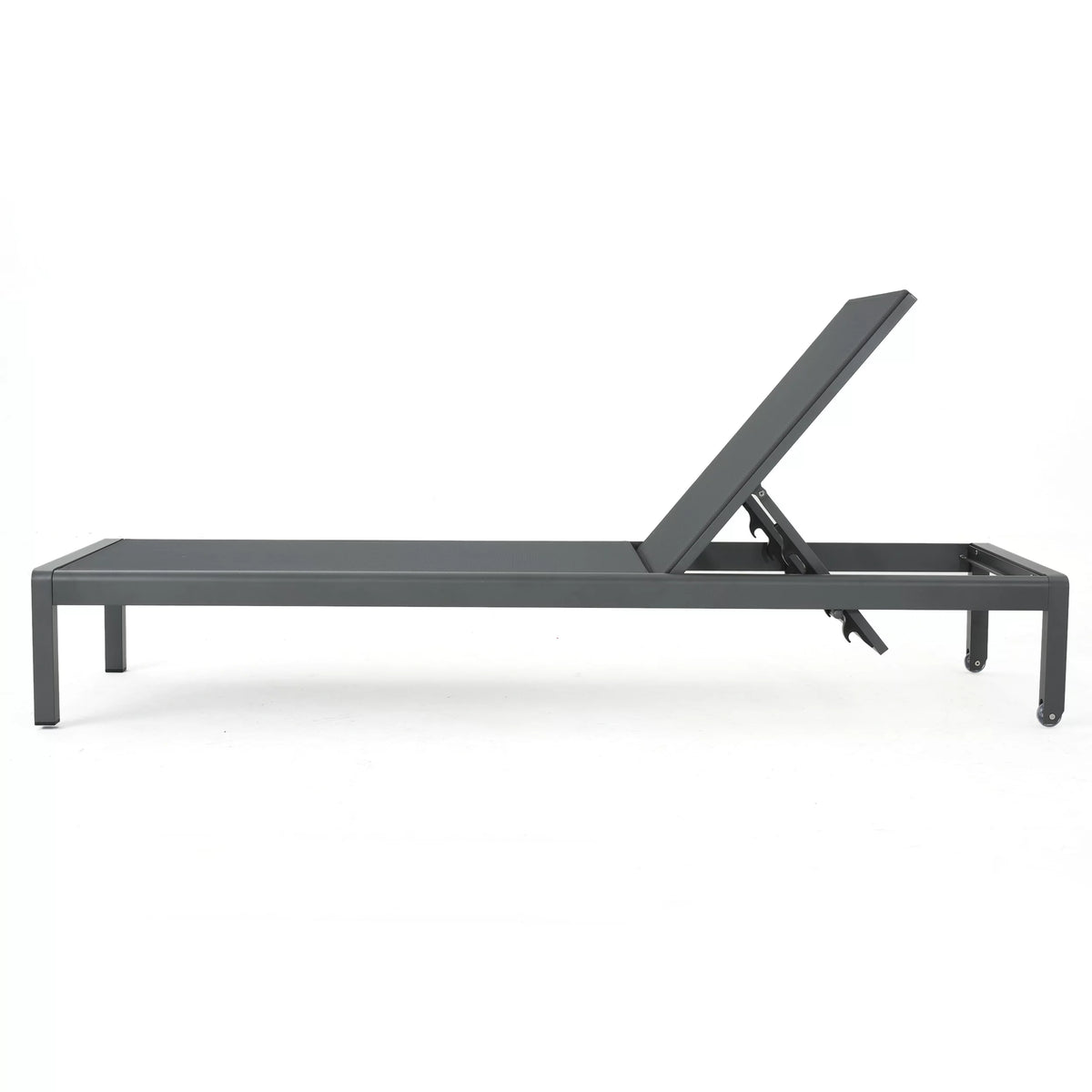 Grey Aluminum Chaise Lounge and Side Table W72103