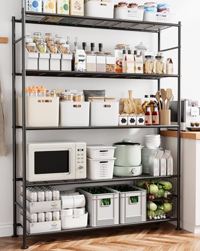 5 Tier Heavy Duty Metal Storage Shelves, Black M12457