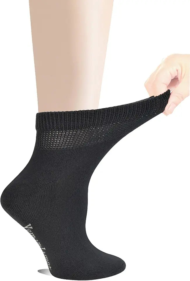 5 Pairs Cotton Ankle Socks with Seamless Toe and Cushion Sole Y67164