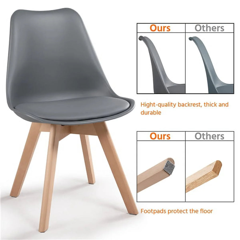 Dark Gray Upholstered Dining Chairs Set of 4 Y989