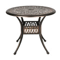 35.4" Diameter Cast Aluminum Round Patio Dining Table with Umbrella Hole H39365