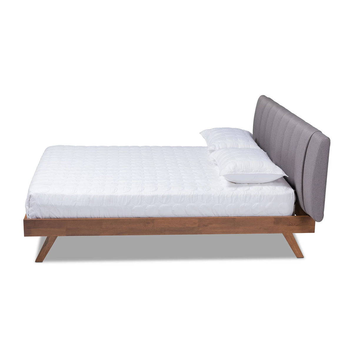 Grey Fabric Upholstered Queen Size Bed I4408