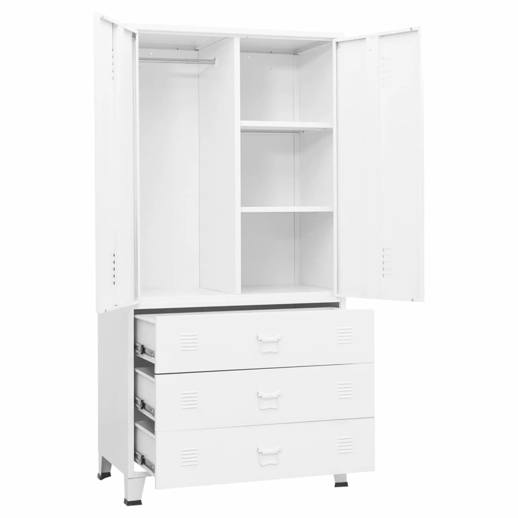 Wardrobe with Hanging Rod, Storage Shelves and Drawers V293
