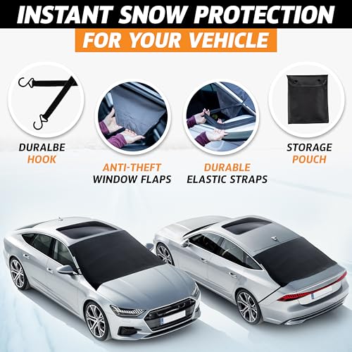 Waterproof Windshield Snow Cover with Side Mirror Covers 2-Pack D1251