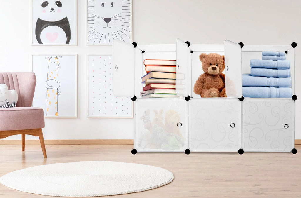 6 Cube Stackable Storage Organizer with Doors D422799
