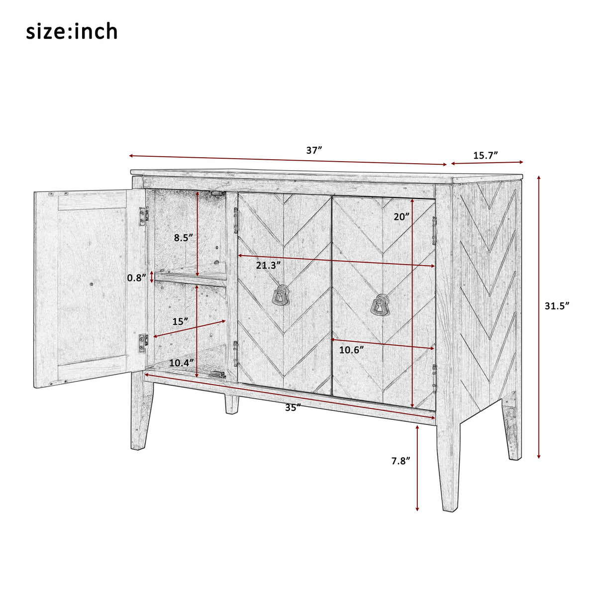 Gray 3 Door Storage Cabinet M891132