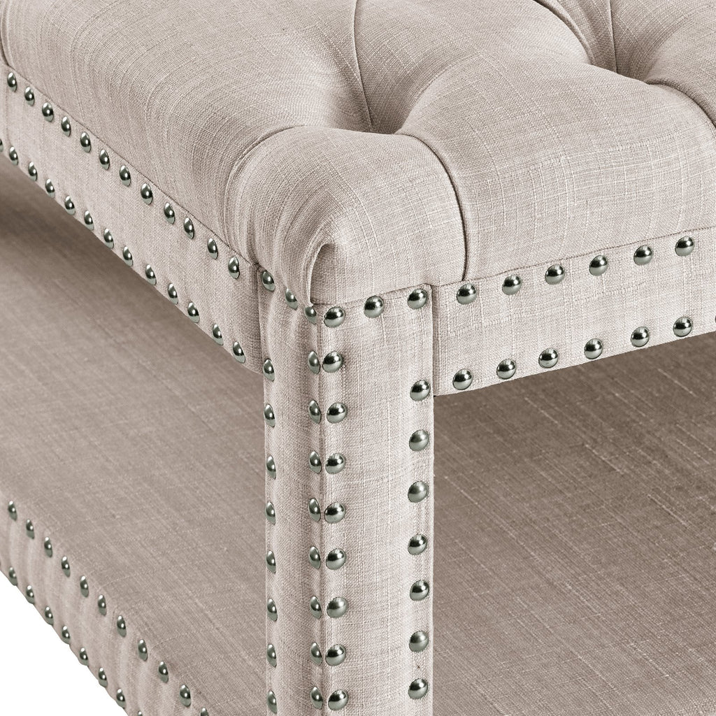 Modern Nailhead Tufted Cocktail Ottoman U6487