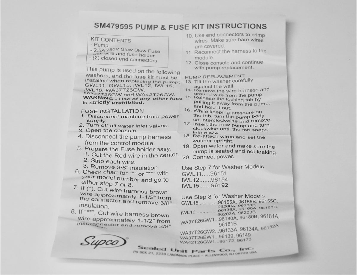 Pump and Fuser Kit F424598