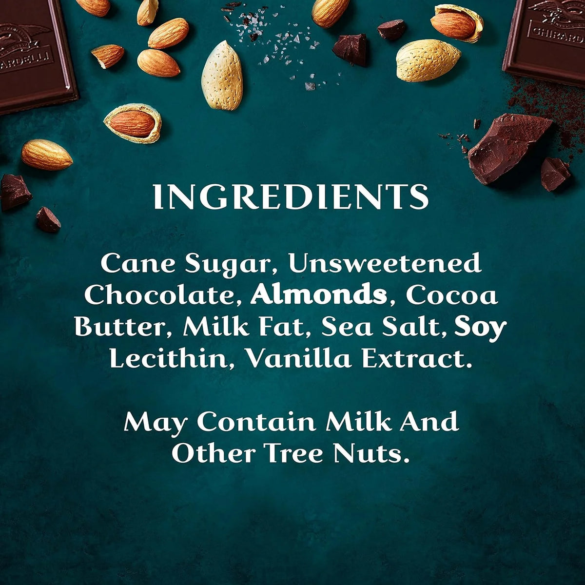 Sea Salt Almond Dark Chocolate Bar 3.5 Ounce (Pack of 4) M334
