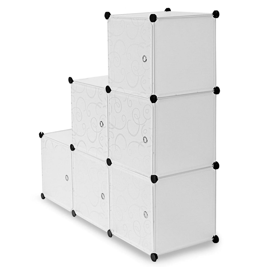 6 Cube Stackable Storage Organizer with Doors D422799