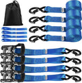 Heavy Duty 4 Pack Ratcheting Tie Down Straps with S Hooks C434176