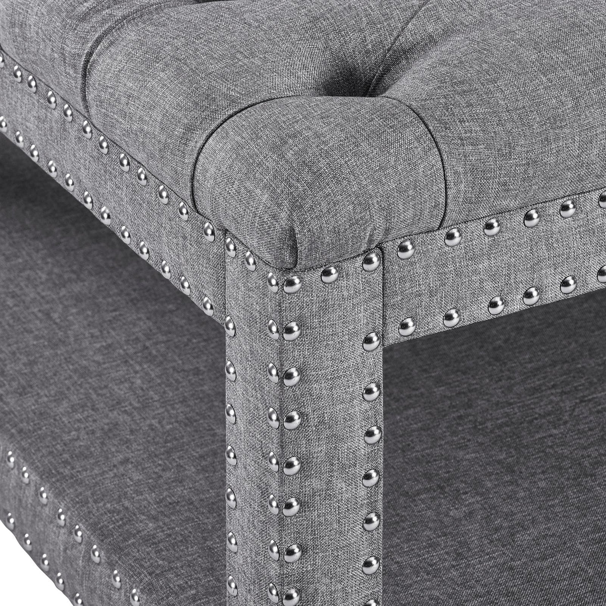 Modern Nailhead Tufted Cocktail Ottoman U6487