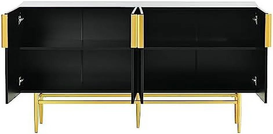 Gray Sideboard Cabinet with Rattan Door U9539