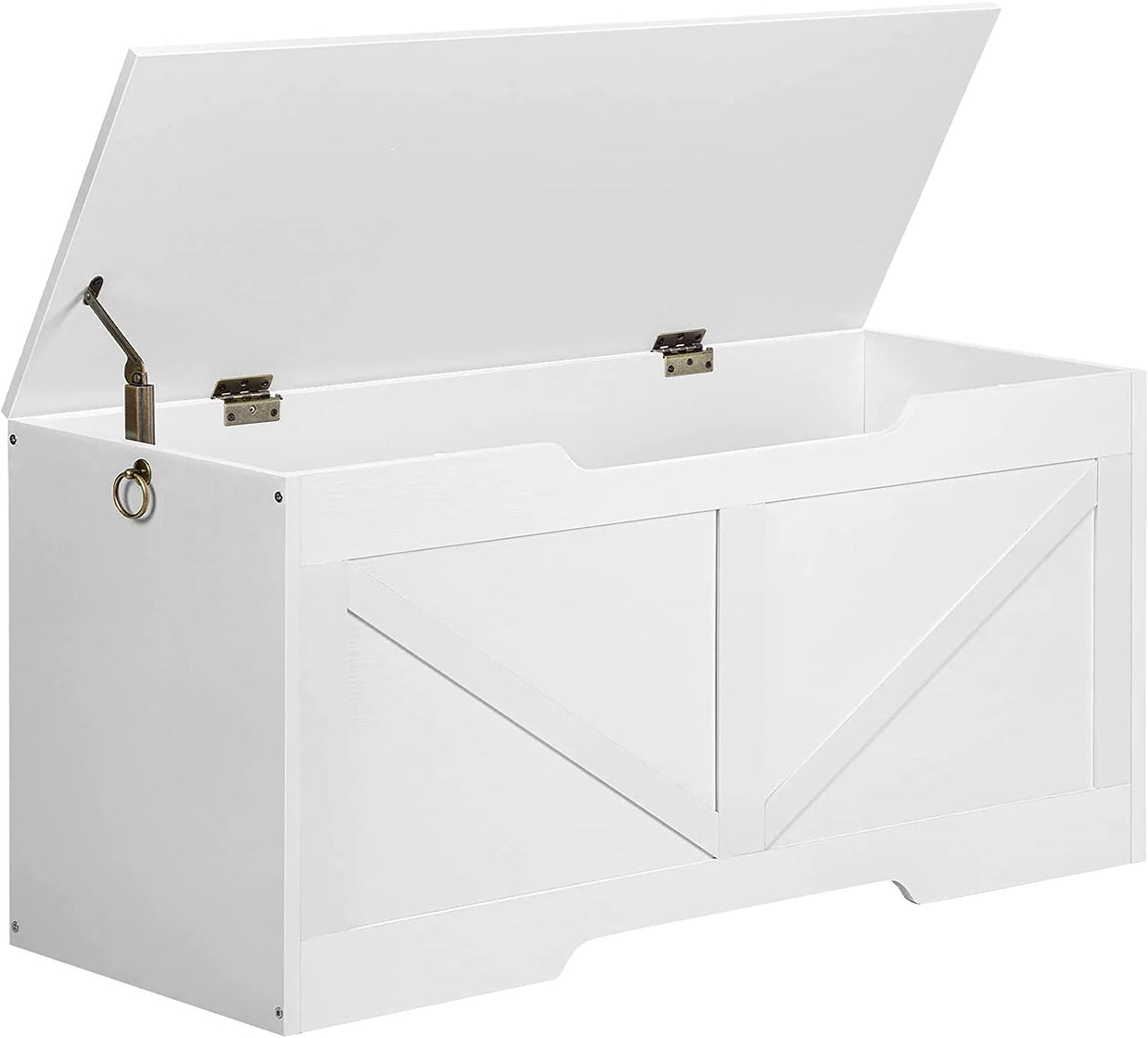 White Wooden Storage Bench N8719