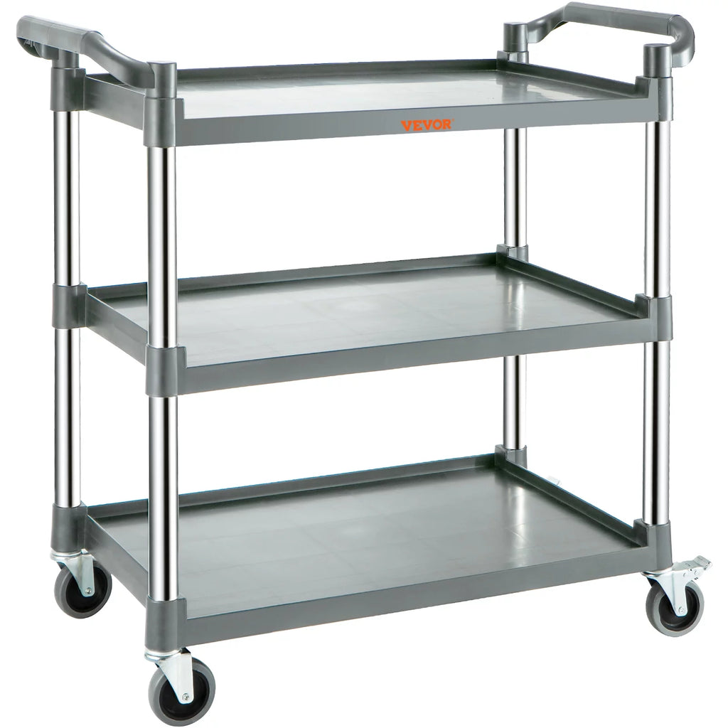 3-Tier Utility Service Cart with Wheels 220lbs Capacity J778