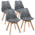 Dark Gray Upholstered Dining Chairs Set of 4 Y989
