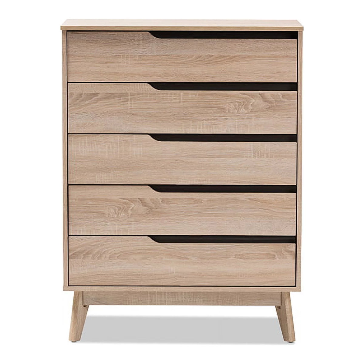 Oak and Grey Wood 5-Drawer Chest A194