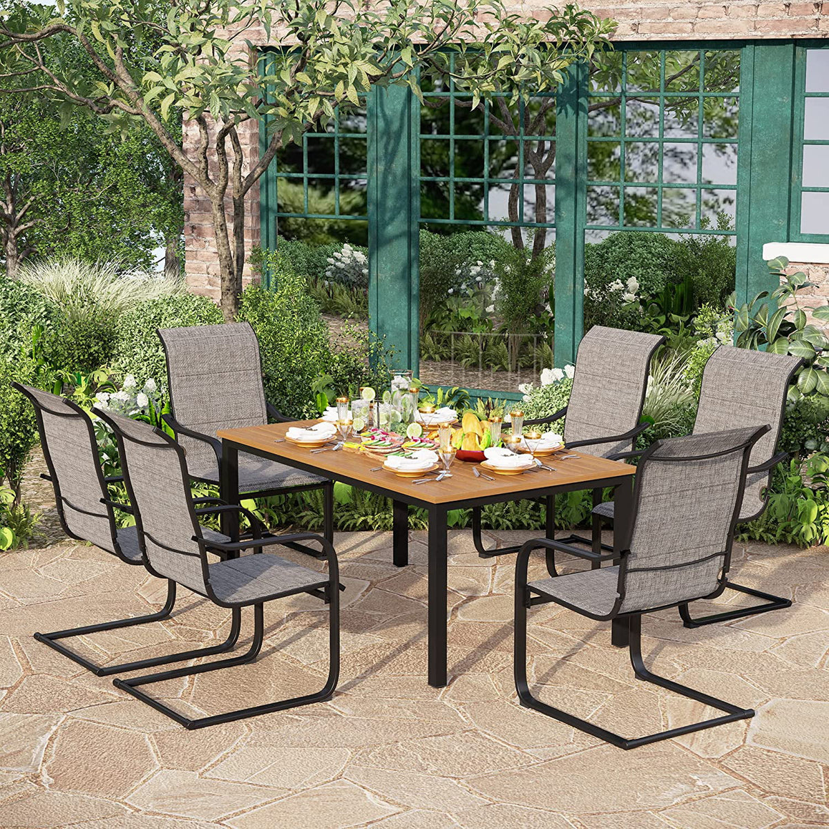 7 Pcs Outdoor Dining Table and Chairs G203573