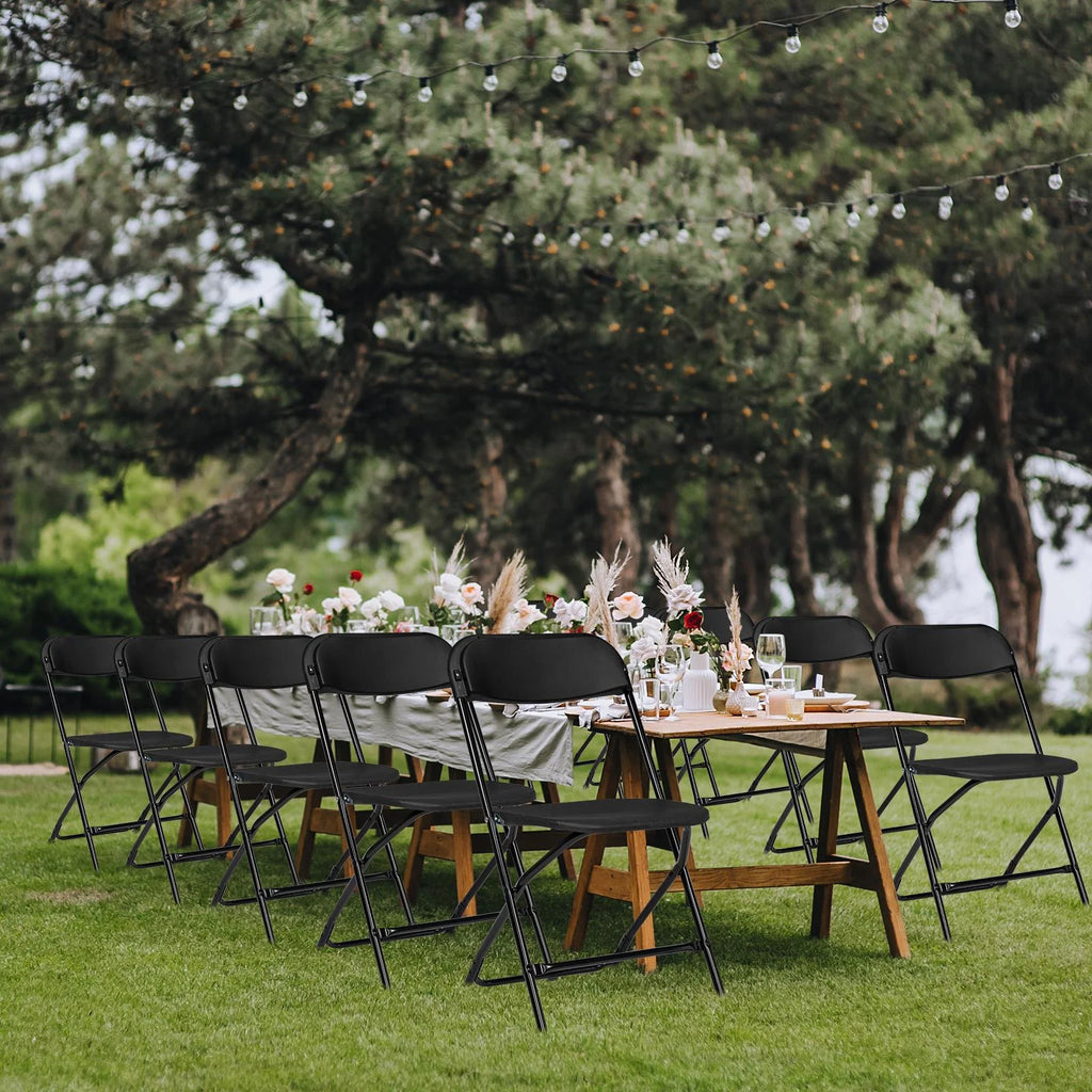 Black Plastic Folding Chairs 6 Pack O4517