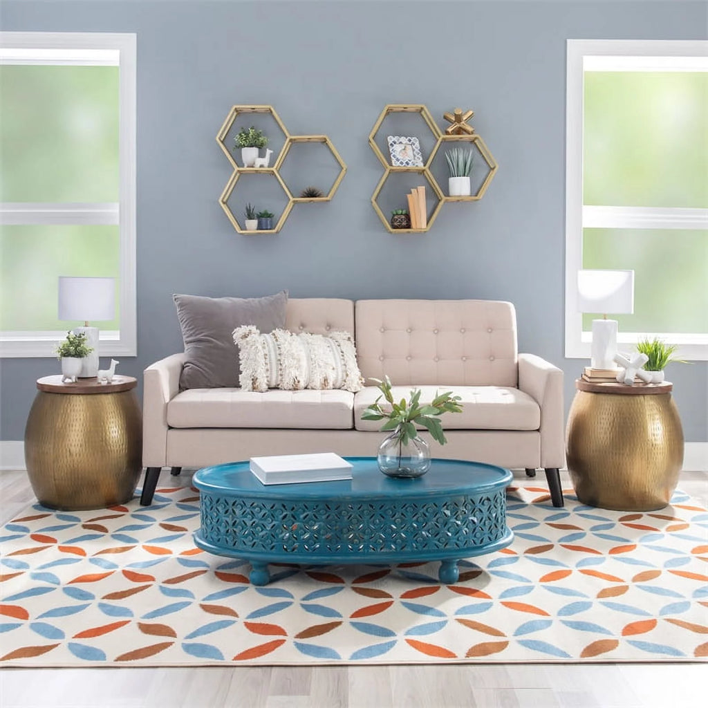 3-Piece Set with Metal Drum Table and 2 Drum Side Tables N6585