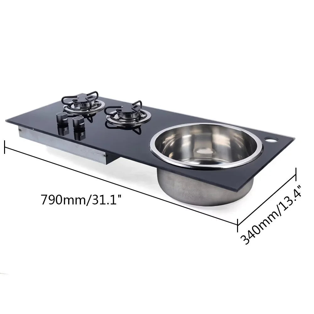 31" Two Burner Gas Cooktop with Sink Combo N821