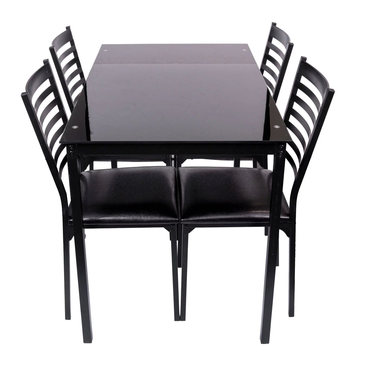 5 Piece Black Dining Table Set with 4 Upholstered Chairs G3890