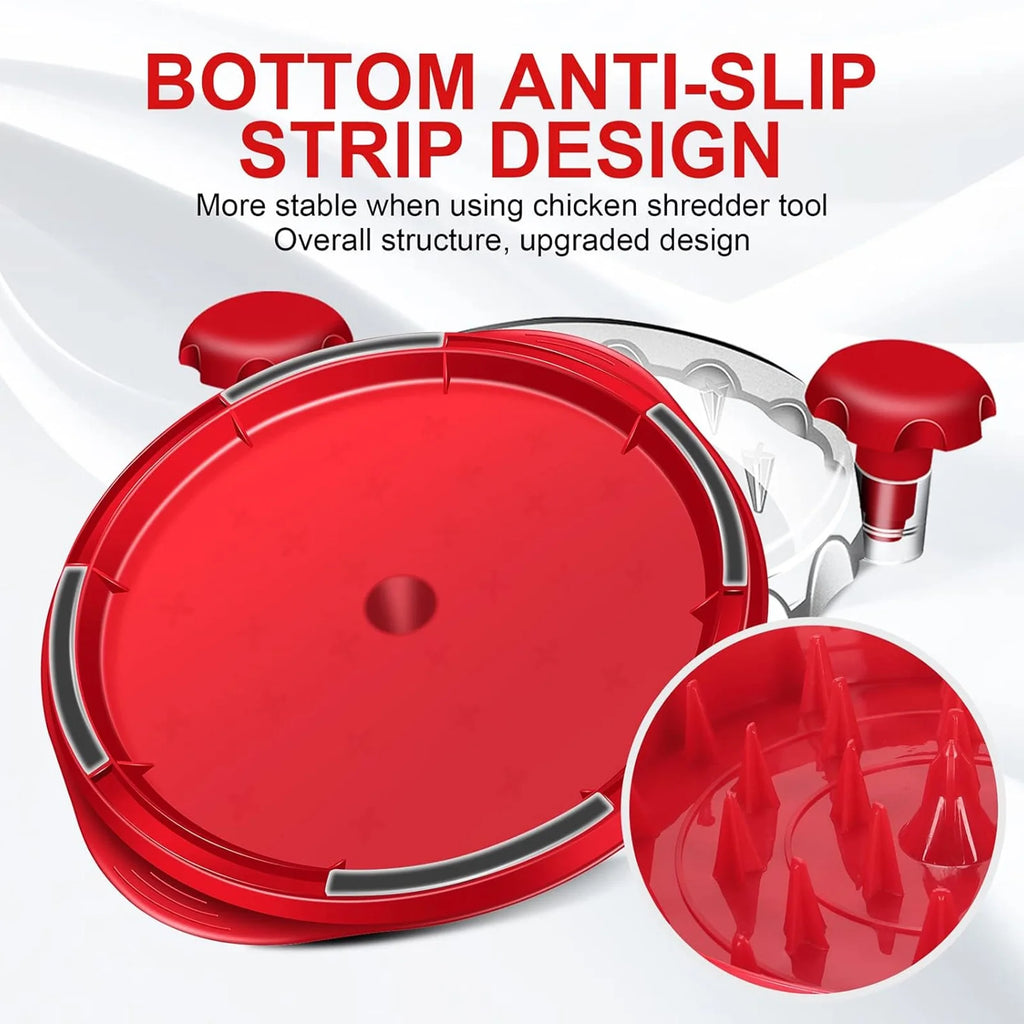 Chicken Shredder with Handles and Non-Skid Base, Dishwasher Safe - Red P73272