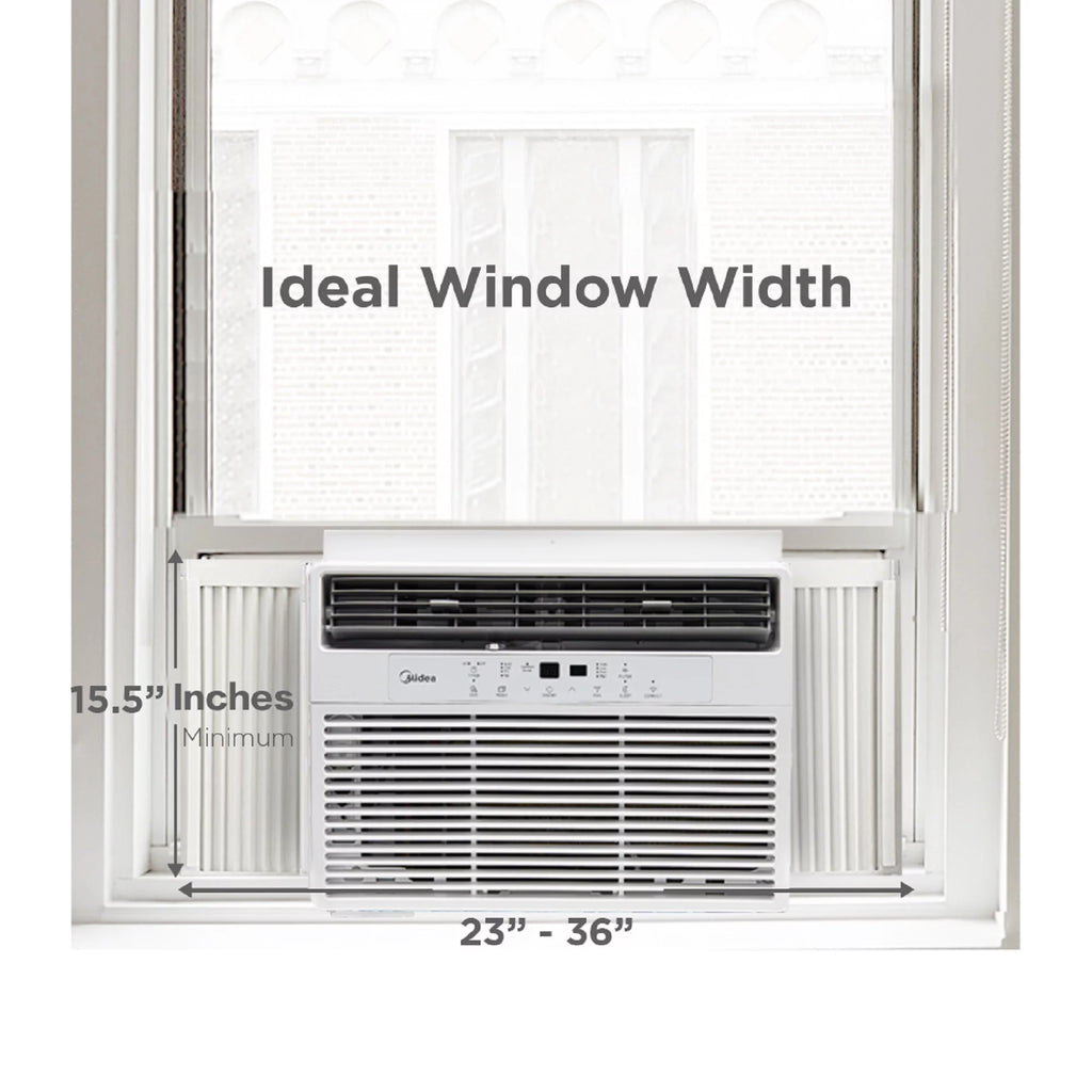 12,000 BTU 115V Smart Window Air Conditioner with Remote, White F78189