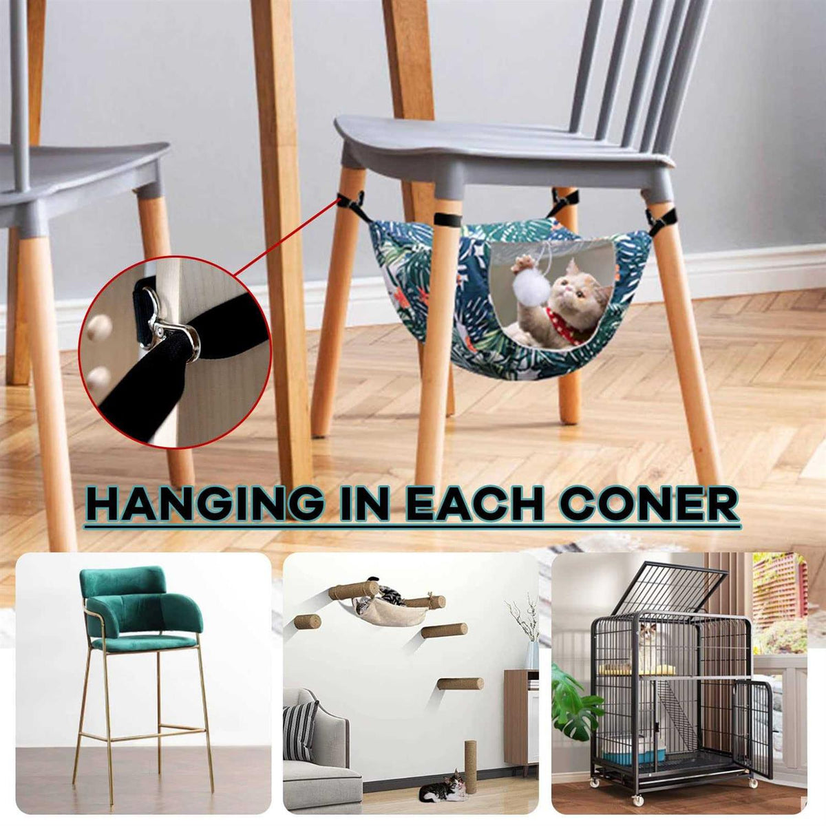 Cat Cage Hammock Double Layer Plush Hanging Pet Bed G475