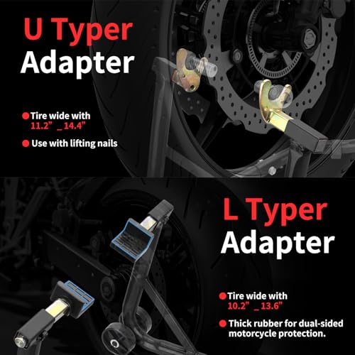 Motorcycle Stand & Lift Combo 882LBS Front/Rear Wheel Stand Black R148367