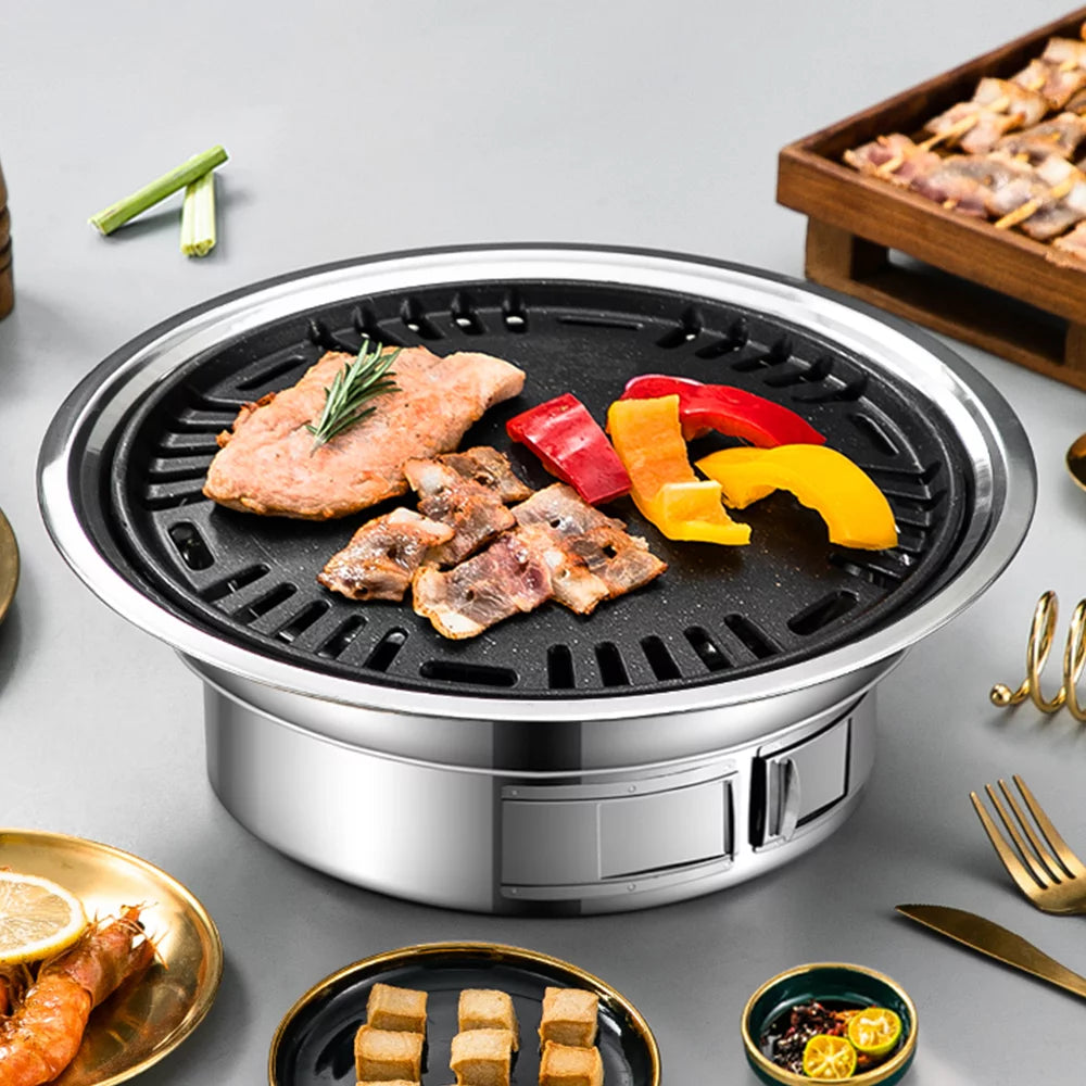 Charcoal Grill Non-stick Portable Stainless Steel BBQ T6278
