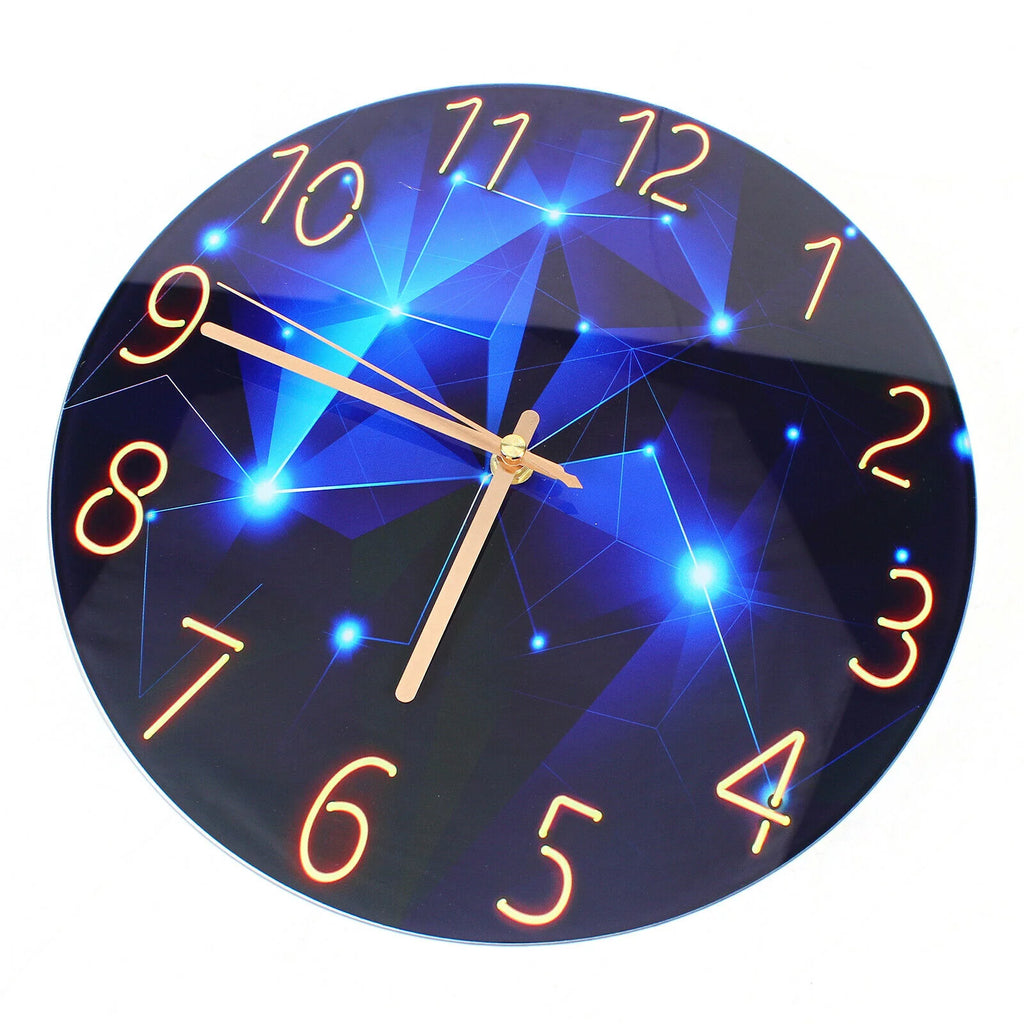Blue Round Silent Wall Clock W190341