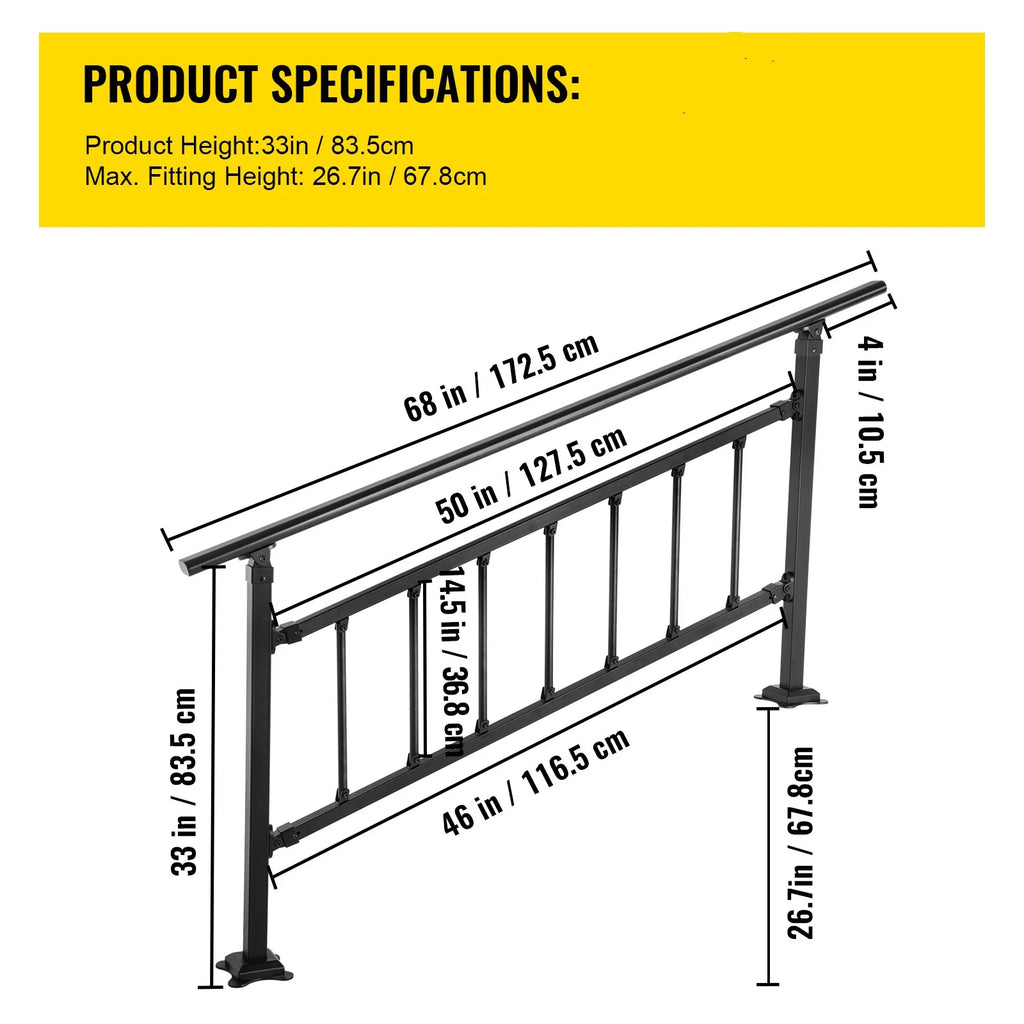 Black Handrail Stair Railing Kit O97549