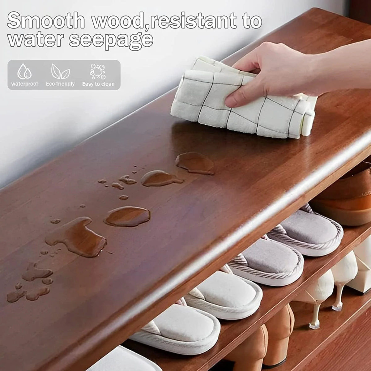 47.0" Adjustable Height 3 Layers Bamboo Shoe Storage Bench A9117